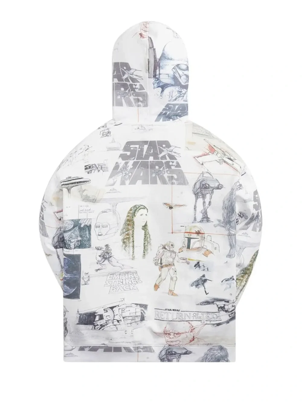 KITH x Star Wars Sketches Hoodie in White Box Logo Drawing Art Sweatshirt